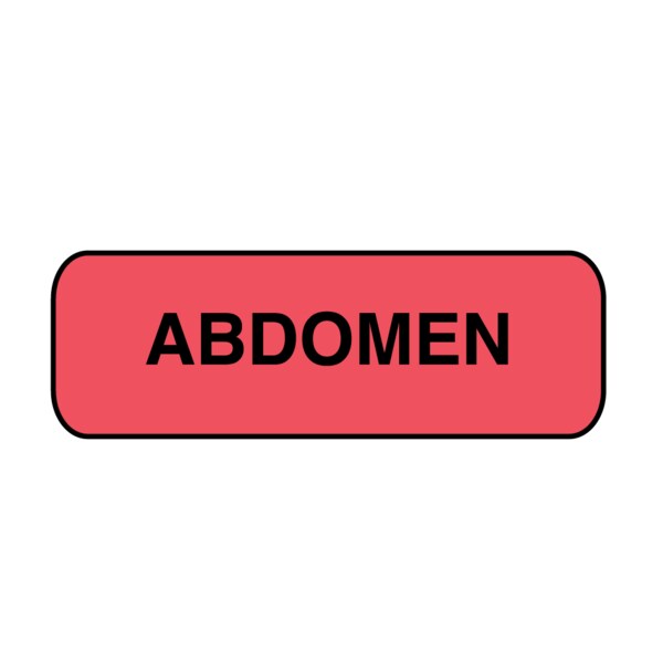 Nevs Position Labels - Abdomen 1/2" x 1-1/2" White w/Red & Black XP-020 - main